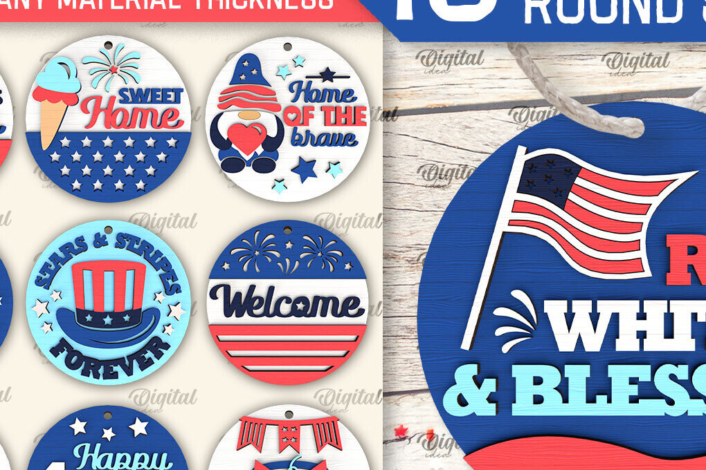 Intra απο ξύλο plywood 3mm-4mm πάχος στρογγυλών πινακίδων 4ης Ιουλίου Δίασταση 30x20 cm INTRAFABR-98136415