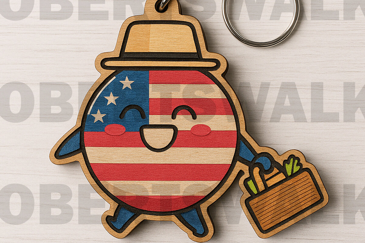 Intra απο ξύλο plywood 3mm-4mm πάχος 4η Ιουλίου Shopping Character Δίασταση 6x6 cm INTRAFABR-122601578