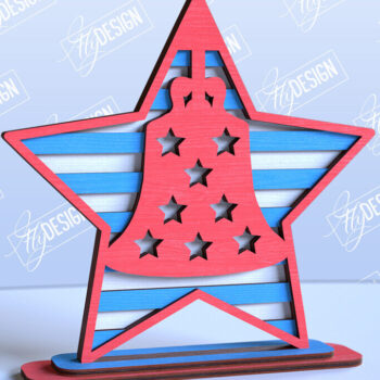Intra απο ξύλο plywood 3mm-4mm πάχος 4 Ιουλίου Star Stand | Πατριωτικό αστέρι Δίασταση 15x15 cm INTRAFABR-98116365 - Image 1