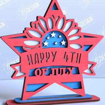 Intra απο ξύλο plywood 3mm-4mm πάχος 4 Ιουλίου Star Stand | Πατριωτικό αστέρι Δίασταση 15x15 cm INTRAFABR-98116343 - Image 1