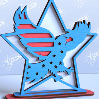 Intra απο ξύλο plywood 3mm-4mm πάχος 4 Ιουλίου Star Stand | Πατριωτικό αστέρι Δίασταση 15x15 cm INTRAFABR-98116349 - Image 1