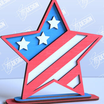 Intra απο ξύλο plywood 3mm-4mm πάχος 4 Ιουλίου Star Stand | Πατριωτικό αστέρι Δίασταση 15x15 cm INTRAFABR-98116353 - Image 1