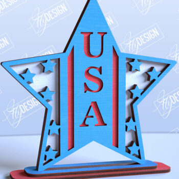 Intra απο ξύλο plywood 3mm-4mm πάχος 4 Ιουλίου Star Stand | Πατριωτικό αστέρι Δίασταση 15x15 cm INTRAFABR-98116358 - Image 1