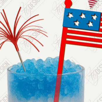 Intra απο ξύλο plywood 3mm-4mm πάχος 4 Ιουλίου Sticks Stirring Drink | CNC Δίασταση 15x15 cm INTRAFABR-122084899 - Image 1