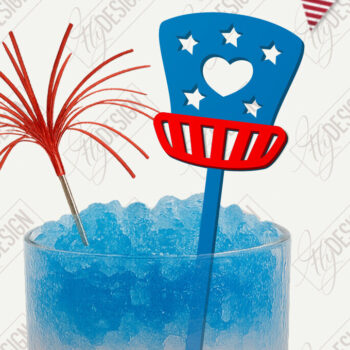 Intra απο ξύλο plywood 3mm-4mm πάχος 4 Ιουλίου Sticks Stirring Drink | CNC Δίασταση 15x15 cm INTRAFABR-121907194 - Image 1