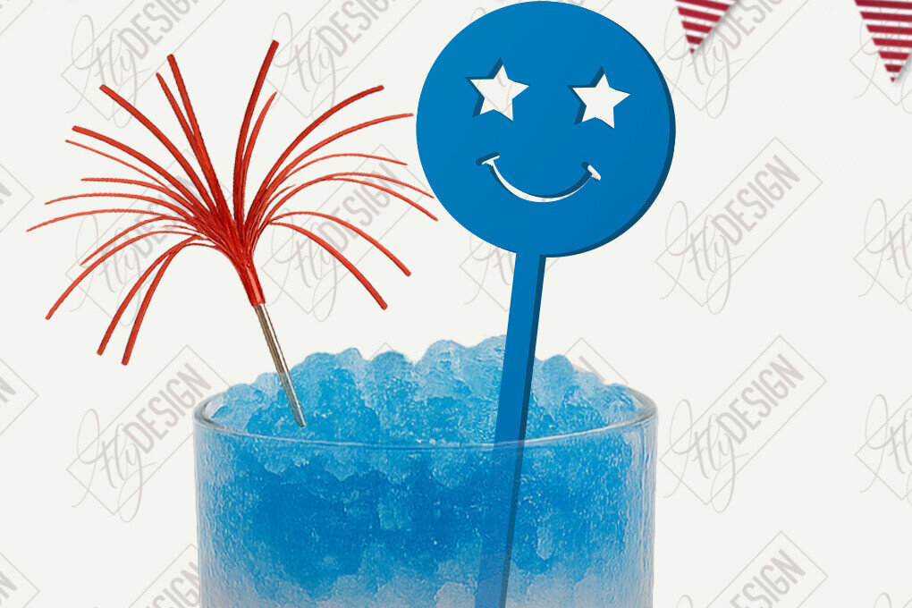 Intra απο ξύλο plywood 3mm-4mm πάχος 4 Ιουλίου Sticks Stirring Drink | CNC Δίασταση 15x15 cm INTRAFABR-121907197