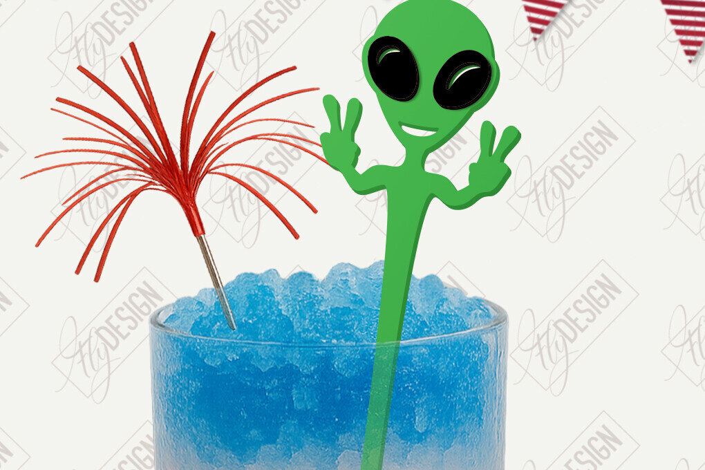 Intra απο ξύλο plywood 3mm-4mm πάχος 4 Ιουλίου Sticks Stirring Drink | CNC Δίασταση 15x15 cm INTRAFABR-121907226