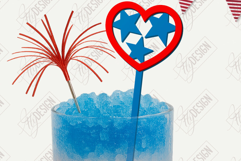 Intra απο ξύλο plywood 3mm-4mm πάχος 4 Ιουλίου Sticks Stirring Drink | CNC Δίασταση 15x15 cm INTRAFABR-122084887