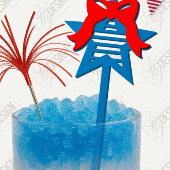 Intra απο ξύλο plywood 3mm-4mm πάχος 4 Ιουλίου Sticks Stirring Drink | CNC Δίασταση 15x15 cm INTRAFABR-122084895 - Image 1