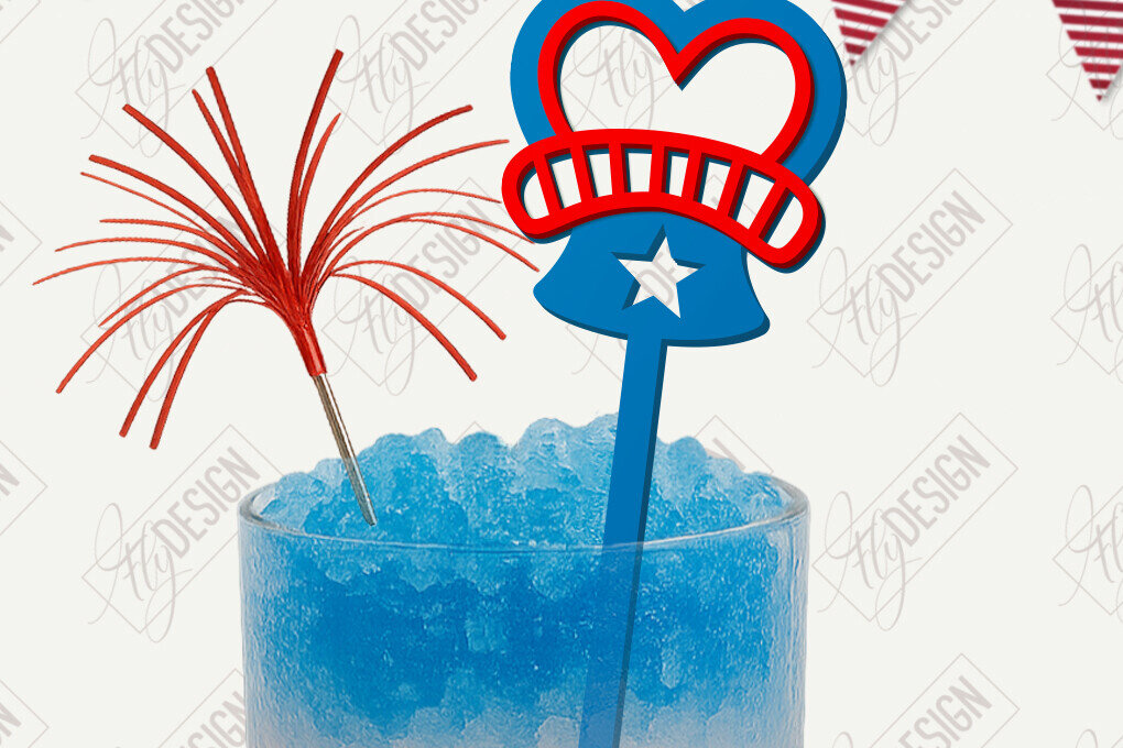 Intra απο ξύλο plywood 3mm-4mm πάχος 4 Ιουλίου Sticks Stirring Drink | CNC Δίασταση 15x15 cm INTRAFABR-122084896