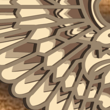 Intra απο ξύλο plywood 3mm-4mm πάχος 4 Ιουλίου , Patriotic Eagle , 3D Δίασταση 30x20 cm INTRAFABR-72315955 - Image 3