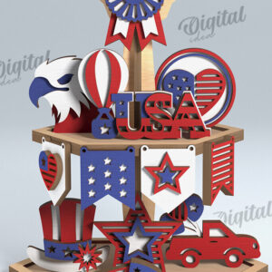 Intra απο ξύλο plywood 3mm-4mm πάχος Διακόσμησης Δίσκων 4ης Ιουλίου Δίασταση 30x20 cm INTRAFABR-122002082