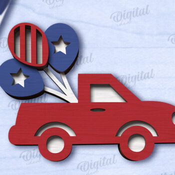 Intra απο ξύλο plywood 3mm-4mm πάχος 4 Ιουλίου Διακόσμηση δίσκου σε επίπεδα  Δίασταση 30x20 cm INTRAFABR-121911103 - Image 1