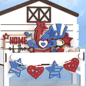 Intra απο ξύλο plywood 3mm-4mm πάχος 4 Ιουλίου με κλιμακωτό δίσκο | CNC Δίασταση 15x15 cm INTRAFABR-122081093 - Image 1