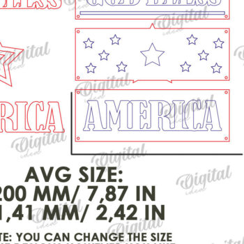 Intra απο ξύλο plywood 3mm-4mm πάχος διακοσμήσεων τοίχου 4 Ιουλίου με  Δίασταση 30x20 cm INTRAFABR-121900184 - Image 3