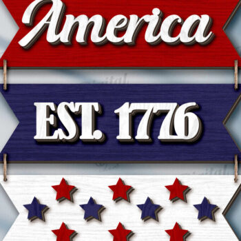 Intra απο ξύλο plywood 3mm-4mm πάχος διακοσμήσεων τοίχου 4 Ιουλίου με  Δίασταση 30x20 cm INTRAFABR-121900184 - Image 4