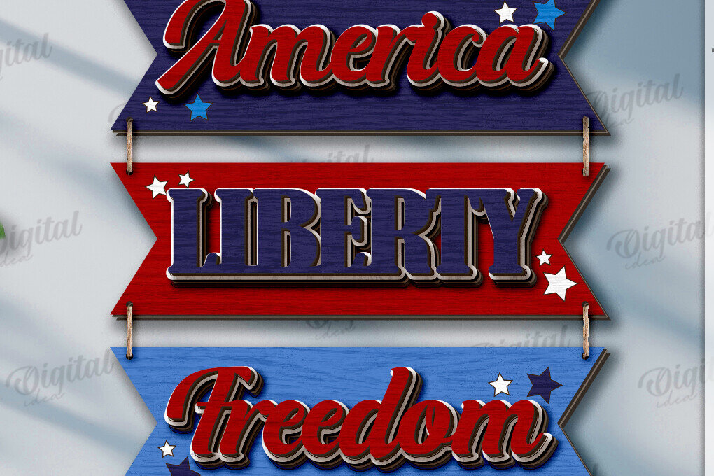 Intra απο ξύλο plywood 3mm-4mm πάχος 4 Ιουλίου Διακόσμηση τοίχου με λέιζερ Δίασταση 30x20 cm INTRAFABR-121995295