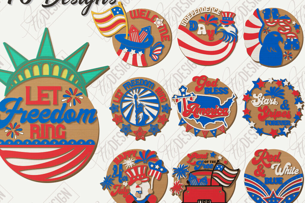 Intra απο ξύλο plywood 3mm-4mm πάχος κοπής με λέιζερ διακόσμησης τοίχου 4 Ιουλίου Δίασταση 30x20 cm INTRAFABR-122062069