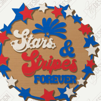 Intra απο ξύλο plywood 3mm-4mm πάχος κοπής με λέιζερ διακόσμησης τοίχου 4 Ιουλίου Δίασταση 30x20 cm INTRAFABR-122062069 - Image 3