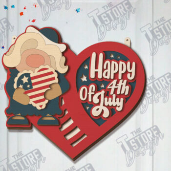 Intra απο ξύλο plywood 3mm-4mm πάχος κοπής με λέιζερ διακόσμησης τοίχου 4 Ιουλίου Δίασταση 30x20 cm INTRAFABR-120840071 - Image 2