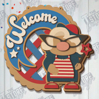 Intra απο ξύλο plywood 3mm-4mm πάχος κοπής με λέιζερ διακόσμησης τοίχου 4 Ιουλίου Δίασταση 30x20 cm INTRAFABR-120840071 - Image 5