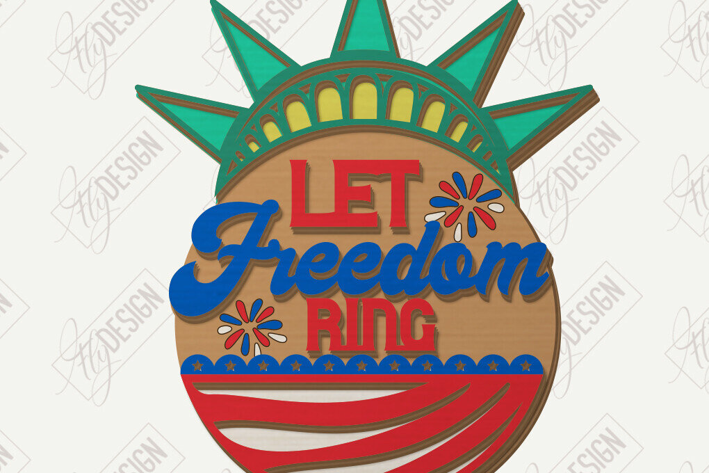 Intra απο ξύλο plywood 3mm-4mm πάχος 4 Ιουλίου Διακόσμηση τοίχου με λέιζερ | CNC Δίασταση 30x20 cm INTRAFABR-122061901