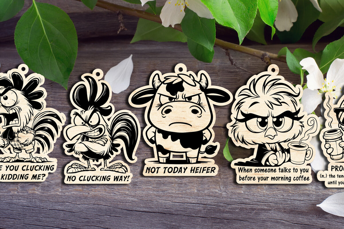 Intra απο ξύλο plywood 3mm-4mm πάχος 5 Ιστότοπος Animal Keychains Δίασταση 6x6 cm INTRAFABR-100023487