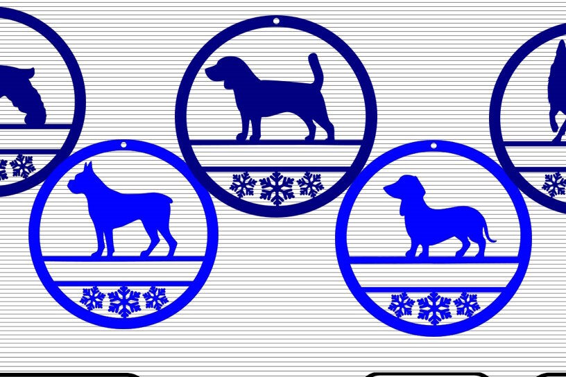 Intra απο ξύλο plywood 3mm-4mm πάχος 5 στολίδι φυλής σκύλου 1 - λέιζερ Δίασταση 8x8 cm INTRAFABR-47261670