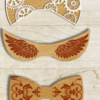 Intra απο ξύλο plywood 3mm-4mm πάχος 50 Μοτίβα Φιόγκων κοπής με λέιζερ Δίασταση 15x15 cm INTRAFABR-14181228 - Image 2