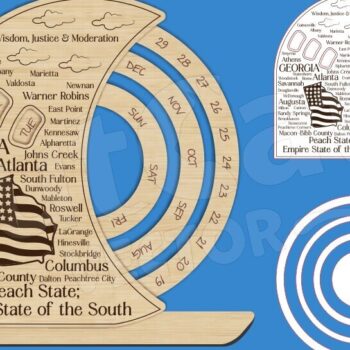 Intra απο ξύλο plywood 3mm-4mm πάχος 50 Διαρκές Ημερολόγιο ΗΠΑ με τις Ηνωμένες Πολιτείες Δίασταση 15x15 cm INTRAFABR-119441269 - Image 1