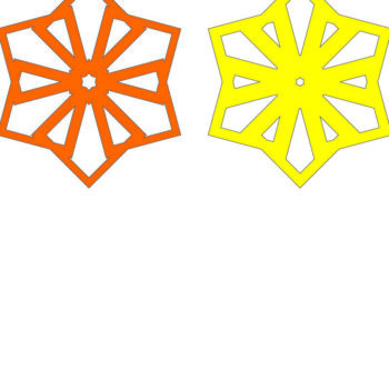 Intra απο ξύλο plywood 3mm-4mm πάχος Στολίδι 6 βελών, σχέδιο 4 επιπέδων Δίασταση 8x8 cm INTRAFABR-113045381 - Image 2