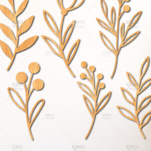 Intra απο ξύλο plywood 3mm-4mm πάχος 6 Botanical Florals Wall Art Δίασταση 40x40 cm INTRAFABR-124968784