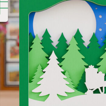 Intra απο ξύλο plywood 3mm-4mm πάχος 6 Χριστουγεννιάτικη Σκηνή 3D Πολυεπίπεδη δέσμη Δίασταση 20x30 cm INTRAFABR-106948662 - Image 2