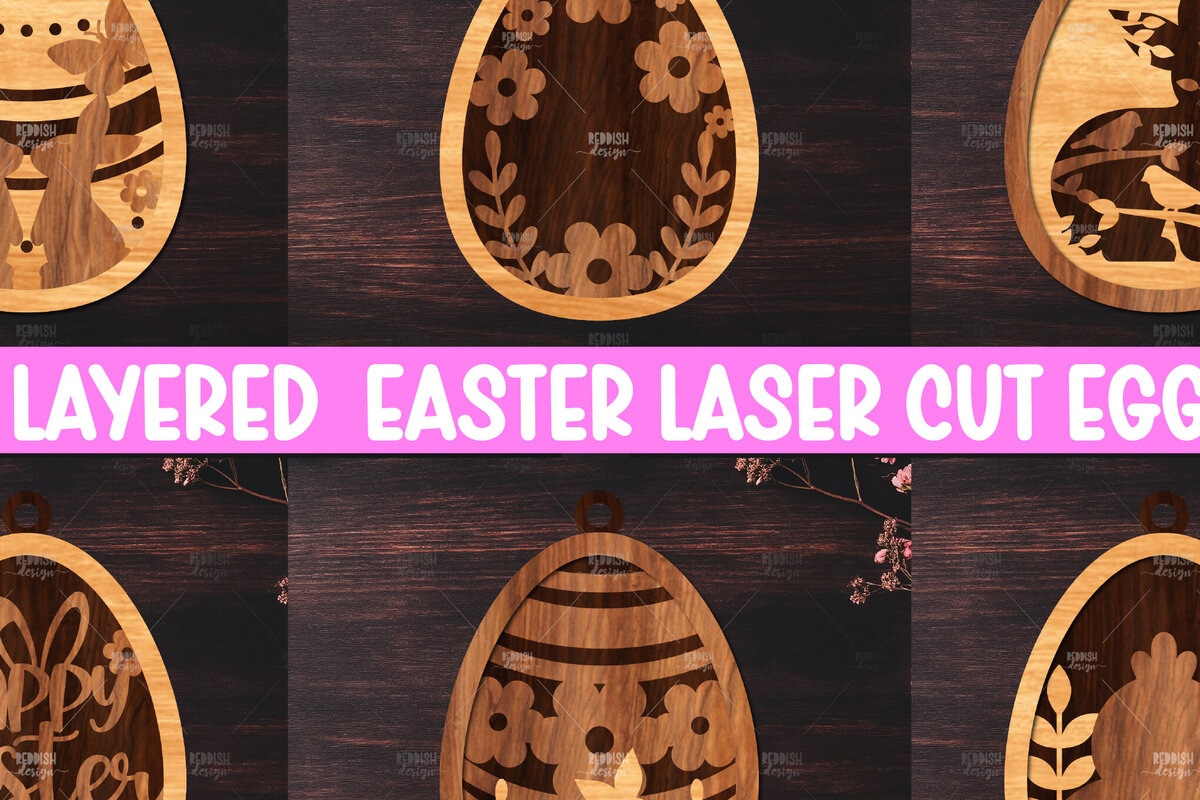 Intra απο ξύλο plywood 3mm-4mm πάχος 6 Πασχαλινό στολίδι με λέιζερ Δίασταση 8x8 cm INTRAFABR-117337844