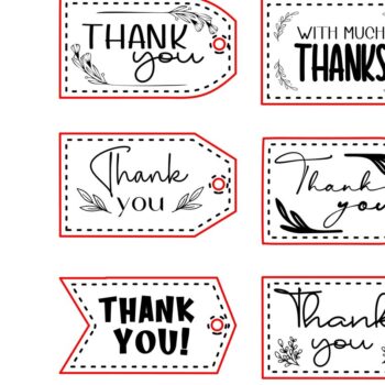 Intra απο ξύλο plywood 3mm-4mm πάχος 6 Ετικέτες Ευχαριστιών με Faux Stitched Δίασταση 30x20 cm INTRAFABR-9218914 - Image 1