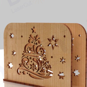 Intra απο ξύλο plywood 3mm-4mm πάχος Χριστουγεννιάτικο σουβέρ για κύπελλα 6 τμχ Δίασταση 15x15 cm INTRAFABR-109614842 - Image 2