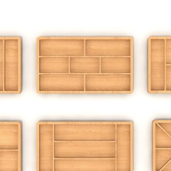 Intra απο ξύλο plywood 3mm-4mm πάχος 6 τετράγωνα πακέτα αλλαντικών επιτραπέζιων ειδών Δίασταση 30x20 cm INTRAFABR-39077360 - Image 2