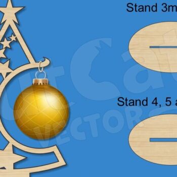 Intra απο ξύλο plywood 3mm-4mm πάχος 6 Επιτραπέζια Δέντρα με Χριστουγεννιάτικη Μπάλα Δίασταση 0x0 cm INTRAFABR-119314734 - Image 1