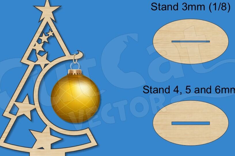 Intra απο ξύλο plywood 3mm-4mm πάχος 6 Επιτραπέζια Δέντρα με Χριστουγεννιάτικη Μπάλα Δίασταση 0x0 cm INTRAFABR-119314734