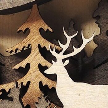 Intra απο ξύλο plywood 3mm-4mm πάχος Χριστουγεννιάτικο Στολίδι 6 Ξύλινα Ζώα Δίασταση 8x8 cm INTRAFABR-51131488 - Image 2