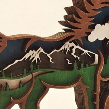 Intra απο ξύλο plywood 3mm-4mm πάχος Χριστουγεννιάτικο Στολίδι 6 Ξύλινα Ζώα Δίασταση 8x8 cm INTRAFABR-51131488 - Image 5