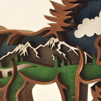 Intra απο ξύλο plywood 3mm-4mm πάχος Χριστουγεννιάτικο Στολίδι 6 Ξύλινα Ζώα Δίασταση 8x8 cm INTRAFABR-51131488 - Image 6