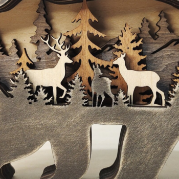 Intra απο ξύλο plywood 3mm-4mm πάχος Χριστουγεννιάτικο Στολίδι 6 Ξύλινα Ζώα Δίασταση 8x8 cm INTRAFABR-51131488 - Image 9