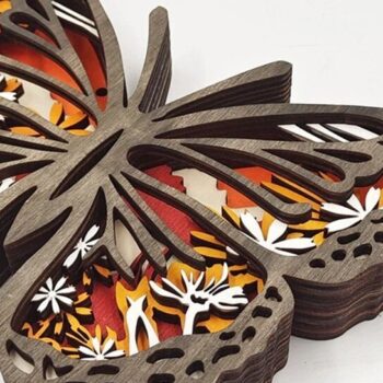 Intra απο ξύλο plywood 3mm-4mm πάχος 6 Ξύλινο Χριστουγεννιάτικο Στολίδι με Ζώα Δίασταση 8x8 cm INTRAFABR-53674933 - Image 1