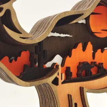 Intra απο ξύλο plywood 3mm-4mm πάχος 6 Ξύλινο Χριστουγεννιάτικο Στολίδι με Ζώα Δίασταση 8x8 cm INTRAFABR-53674933 - Image 4