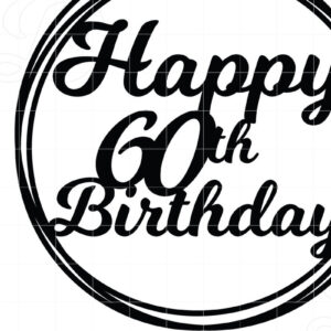 Intra απο ξύλο plywood 3mm-4mm πάχος 60 Happy Birthday Cake Topper Δίασταση 15×15 cm INTRAFABR-12654297
