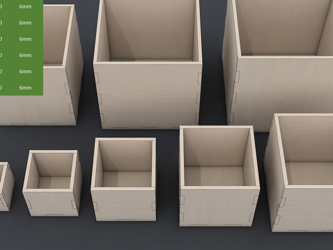 Intra απο ξύλο plywood 3mm-4mm πάχος Πρότυπα κοπής με λέιζερ κουτιών 6mm Δίασταση 6x6 cm INTRAFABR-60993376 - Image 1