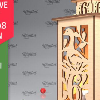 Intra απο ξύλο plywood 3mm-4mm πάχος 6η Ημέρα Χριστουγεννιάτικου Φαναριού με λέιζερ Δίασταση 15x15 cm INTRAFABR-103364914 - Image 1