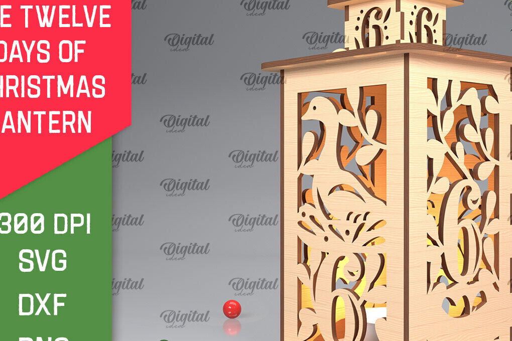 Intra απο ξύλο plywood 3mm-4mm πάχος 6η Ημέρα Χριστουγεννιάτικου Φαναριού με λέιζερ Δίασταση 15x15 cm INTRAFABR-103364914