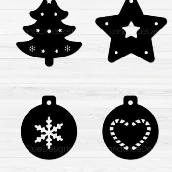 Intra απο ξύλο plywood 3mm-4mm πάχος 8 Ετικέτες χριστουγεννιάτικων δώρων Cut  Δίασταση 15x15 cm INTRAFABR-69567733 - Image 1